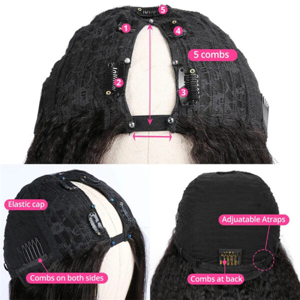 Virgin Human Hair Straight V Part Wigs - Image 4